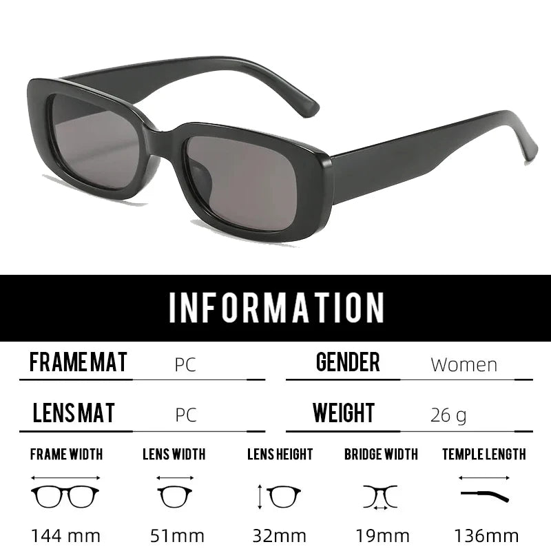 Square Sunglasses Women Rectangle Luxury Brand Designer Sun Glasses For Female Gradient Clear Small Lens Unisex Oculos De Sol